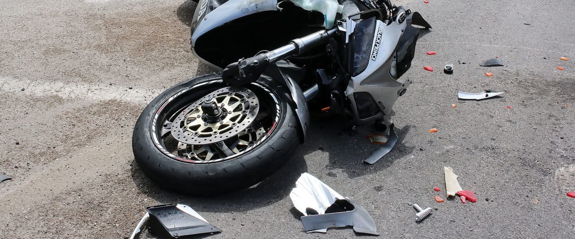 What are the most common patterns of impact seen in motorcycle accidents?